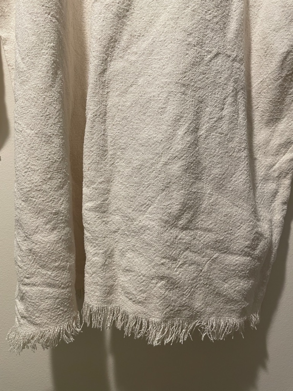 Isabel Marant Étoile Cream Silk Linen Textured Oversized Fringed Tunic - Picture 6 of 12